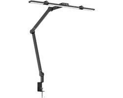 NaevaMi Bureaulamp LED - Dimbaar - Bureaulamp met Klem -Thuiswerkplek Monitor Lamp - Verstelbaar - 3 kleuren licht - 10 Helderheidsniveaus - Sfeerverlichting - 24W