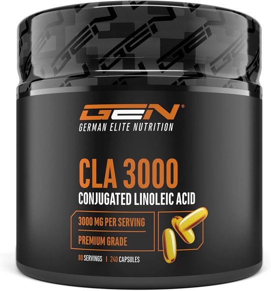 CLA - 240 capsules met elk 1000 mg - hoge dosis met 3000 mg per dagsport - laboratoriumgetest - geconjugeerd linolzuur vetzuur - Premium kwaliteit