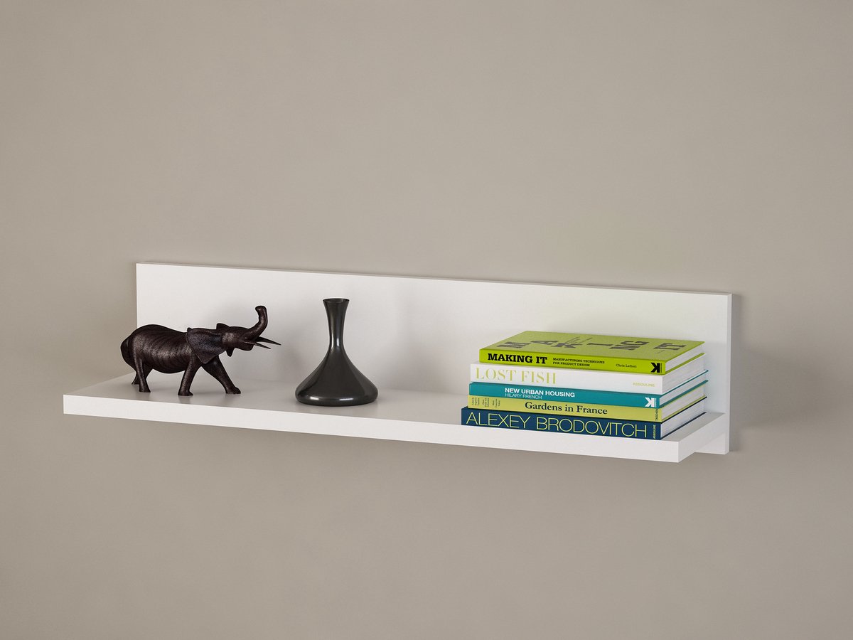 Novella K5 Wandplank | 100% MELAMINE | Wit - Emob - Wandrek - Wit - Melamine; Spaanplaat