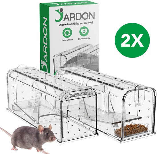 Jardon® Muizenval – Rattenval - Rattenkooi - Vangen Buiten - Kist - Ongedierte bestrijding - Voor Muizengif - Rattengif - Diervriendelijk - Herbruikbaar