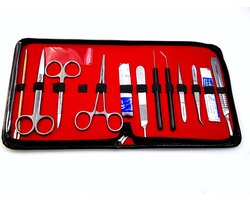 MEDLUXY® - Dissectie SET - 10 instrumenten + etui - Prepareer Set - ontleden, dissectie taxidermie - instrumentenset en snijset Geneeskunde - MD0034
