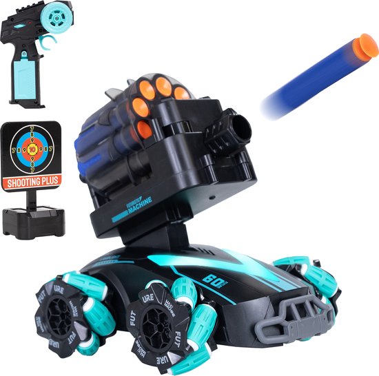 Silvergear Voiture Télécommandée Avec Fonction De Tir - Voiture RC Avec Balles Souples - RC Car - Cible De Tir