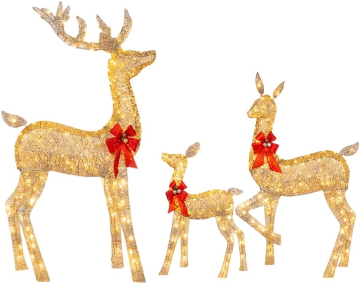 Kersthert Licht - LED Buitenverlichting Hert Figuur - Helverlicht Acrylaten Decoratie - Voor Tuin, Gazon en Sfeerverlichting - Feestelijke Buiten Decoratie - Voor Huiseigenaren en Tuinliefhebbers - Kerstversiering- 3 Stuk