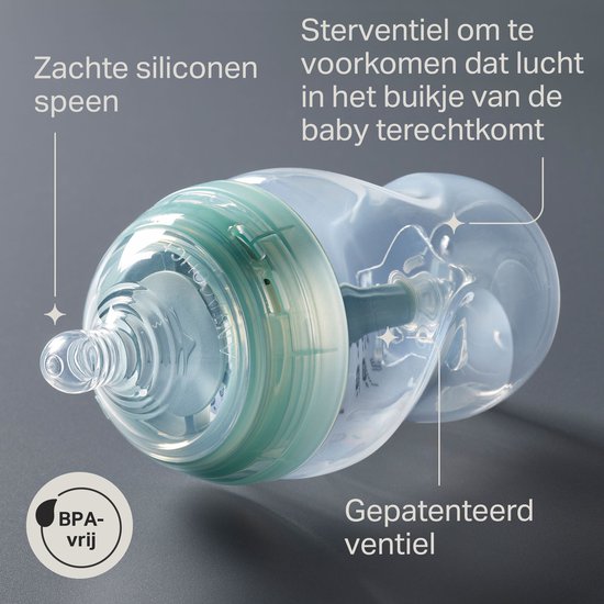 Tommee Tippee Advanced Anti-Colic Babyflessen, set van 2 x 260ml baby flessen - Lage toevoersnelheid 0m+ — afbeelding 2