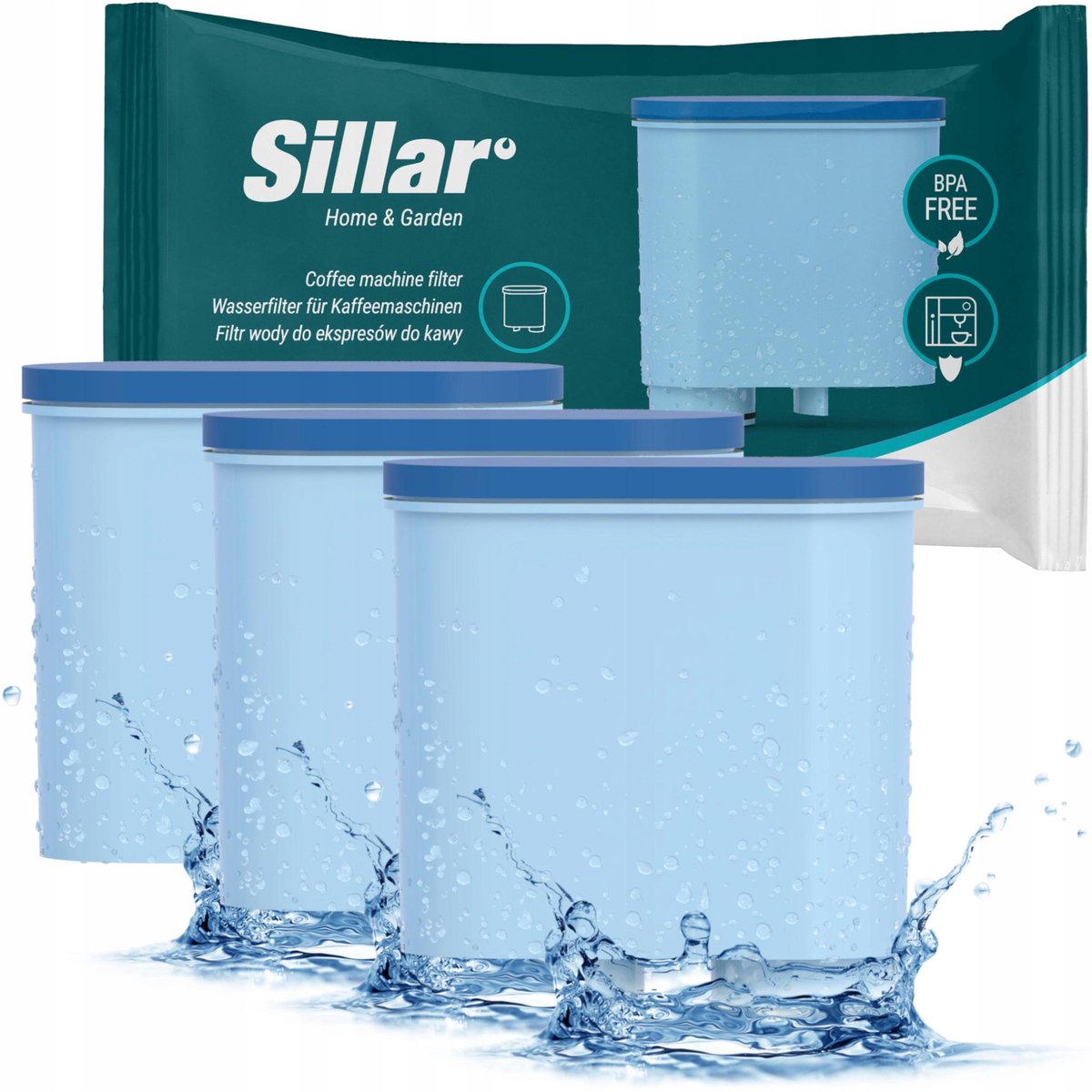 3x Sillar Waterfilters voor Philips Saeco - voor Koffiemachines - waterfilters voor Incanto, Intelia Deluxe, GranBaristo, LatteGo - waterfilter CA6903