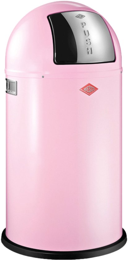 WESCO Pushboy Prullenbak | 50 Liter | Metaal - Roze | Vuilnisbak - Made in Germany