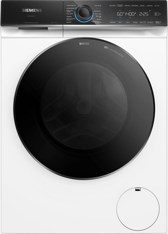 Siemens WG44B2ABNL - iQ700 - Wasmachine met stoom - 9 kg - 1400 rpm - 50% zuiniger dan energielabel A - Automatisch doseren - smartFinish: vermindert kreukels tot 50% - Zeer stil - Versnel het wasproces met varioSpeed - Home Connect