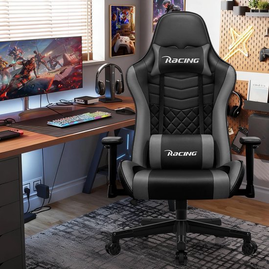 Elekiatech Gaming Stoel Racing Style Grijs/Zwart 150 kg - Elekiatech - €96,20