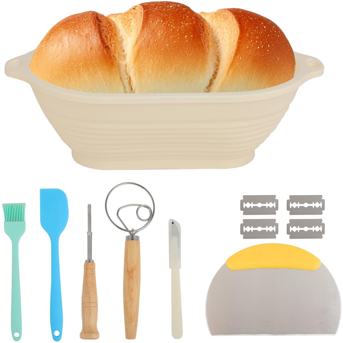 Unyqoos® Ovaal siliconen broodvorm set met accessoires voor thuisbakken