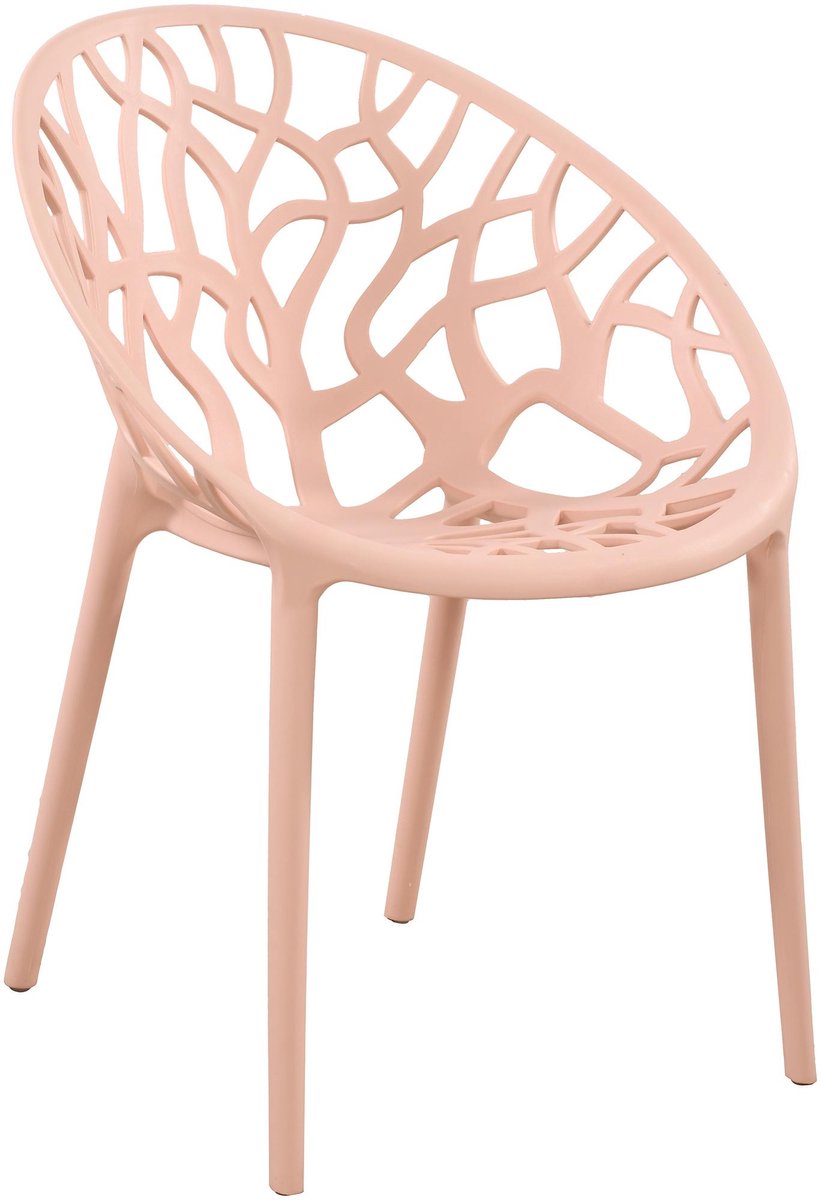 CLP Hope stapelbare Tuinstoel - Weerbestendig & UV-bestendig - Kunststof Stoelen met Armleuningen - Modern Design - roze