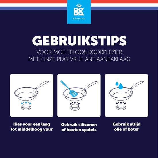 Gebruikstips voor moeiteloos kookplezier met onze PFAS-vrije antiaanbaklaag.