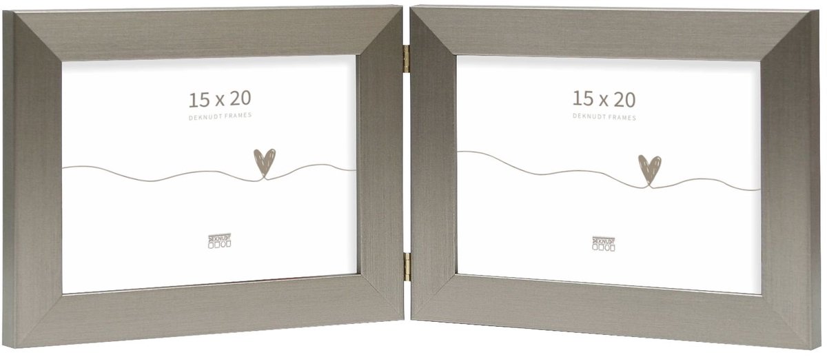 Deknudt Frames fotolijst S41VD1 H2H - zilver - tweeluik - 2x 15x20 cm