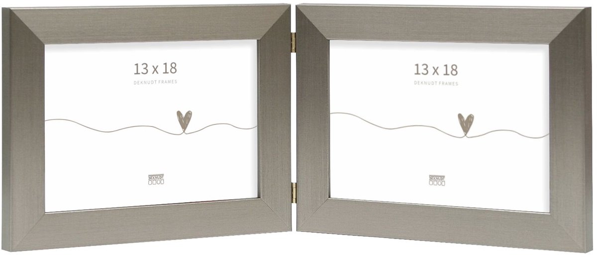 Deknudt Frames fotolijst S41VD1 H2H - zilver - tweeluik - 2x 13x18 cm