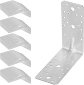 KOTARBAU® 50 Stuks Hoekverbinder, Verzinkt Staal, 150 x 150 x 65 mm, Zilver, Hoekanker Met Ril, Zware Hoekverbinding, Hoekijzer, Versterkingshoek, Montagehoek Voor Houtconstructies
