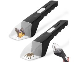 2-stuks Insectenvanger - Draagbare spinnenvanger - Val voor levende insecten - Comfortabel handvatontwerp - Draagbaar en herbruikbaar - Eenvoudig te gebruiken - Geschikt voor het vangen van insecten in huis, tuin en buitenshuis - Zwart