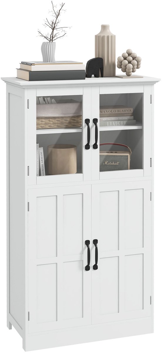 HOMCOM-Dressoir-Hout-60x30x110.5cm-Wit