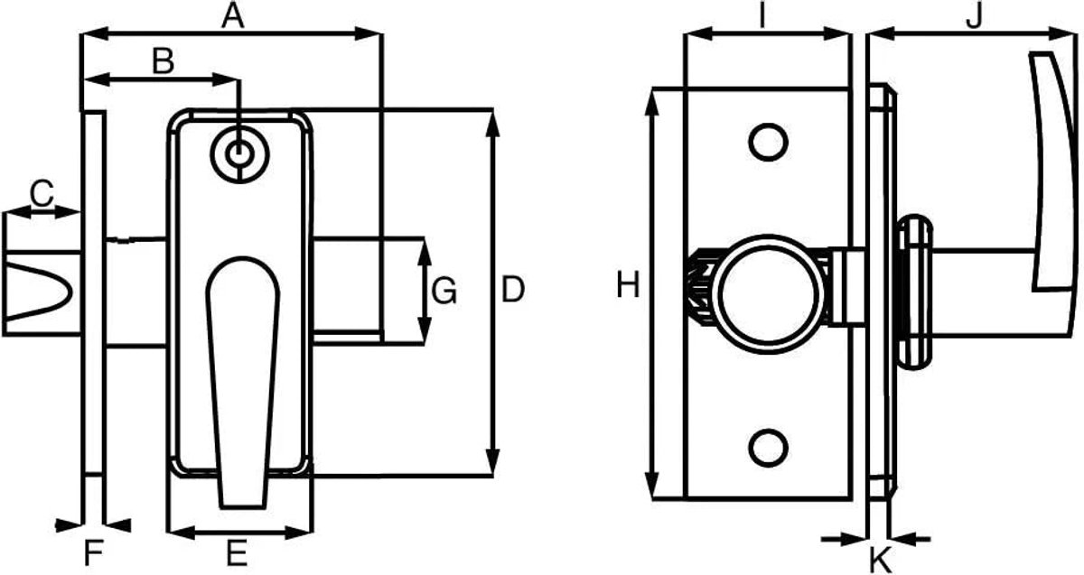 Insteekgrendel met sluitplaat lengte 45 mm zilvergrijs