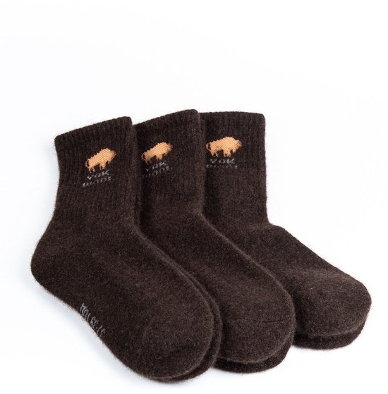 Chaussettes en laine de yak 100 % naturelles, fabriquées en Mongolie – Douceur incomparable pour hommes et femmes – Pointures 37 à 48 – Lot de 3 paires