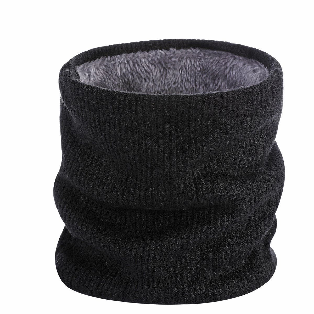 Geweo Nekwarmer Heren Dames - Colsjaal Gebreid - Neckwarmer Fleece - Warme Wintersjaal - Zachte - Dames Heren - Zwart - One Size