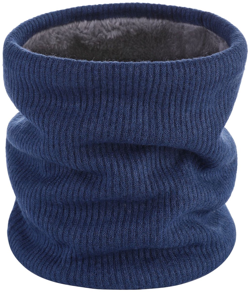 Geweo Nekwarmer Heren Dames - Colsjaal Gebreid - Neckwarmer Fleece - Warme Wintersjaal - Zachte - Dames Heren - Blauw - One Size
