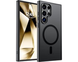 Ntech - Hoesje Geschikt voor Samsung S24 Ultra Hoesje Mat Zwart – Transparant Bumper Hoes - Geschikt voor MagSafe hoesje Samsung S24 Ultra – Slank & Schokbestendig