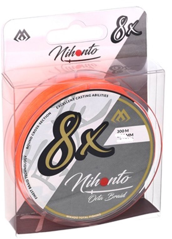 Gevlochten Vislijn 0.40mm - 39.8kg - 300m - Fluo Oranje - Mikado Nihonto Octa Braid van Merkloos — afbeelding 3