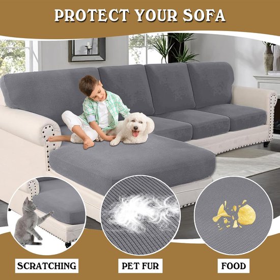 Waterdichte Rekbare Bankkussenhoes – Taupe, Voor Buiten, Past Op Breedte 89-130 Cm, Diepte 71-84 Cm