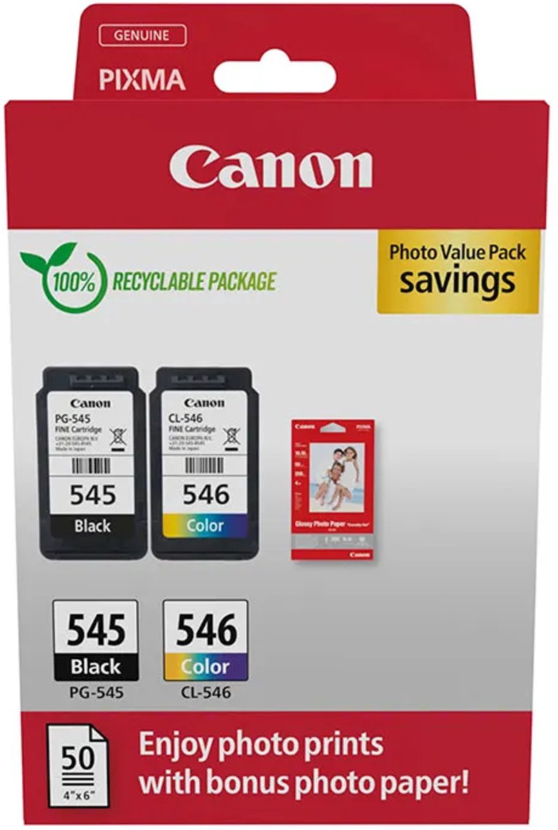 Canon Inktcartridge PG-545 + CL-546 zwart + kleur