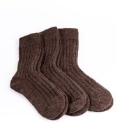 Mongolian Made Wollen Sokken van 100% Schapenwol – Warme, Zachte & Ademende Heren- en Dames Sokken – Maat 37-48 - Bundel van 3-paar