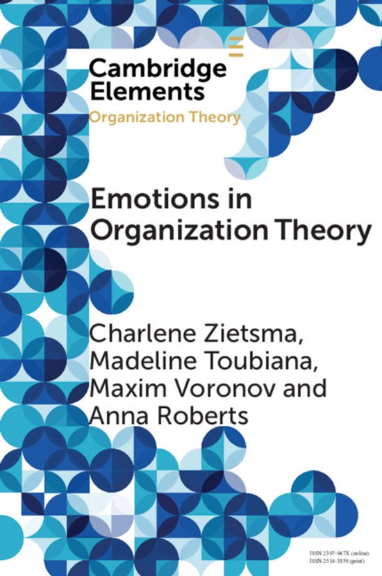 Elements in Organization Theory- Emotions in Organization Th ... - cover