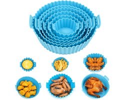 6 stuks Airfryer siliconen bakvormen - Herbruikbare ronde antiaanbak bakplaat - Multicolor hittebestendige mand voor oven - Airfryer accessoires - 7,5 inch