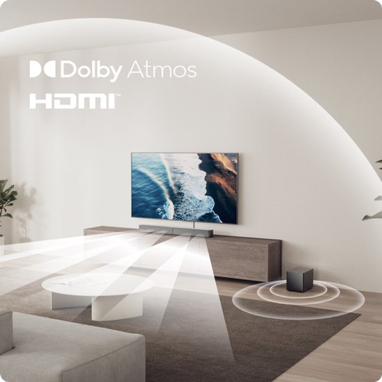 ULTIMEA 5.1 Dolby Atmos Soundbar - 340W Surround Set met 5.25″ Draadloze Subwoofer en App-bediening voor Home Cinema - Soundbar voor TV - Zwart van Ultimea — afbeelding 2