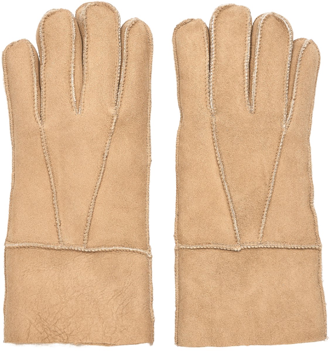 Lammy handschoenen dames - Leren handschoen dames winter - Wol - Winddicht en waterafstotend - Bruin - Maat L