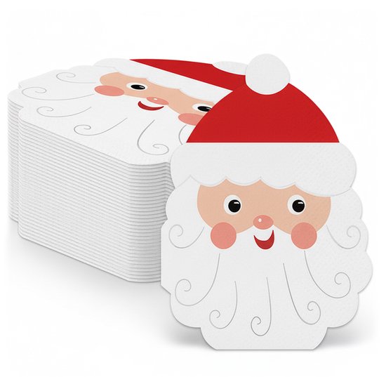 Kerst servetten met kerstman - 20 stuks & 8-laags - Hoogwaardig papier - Feestelijk design - 15,5 x 10,5 cm