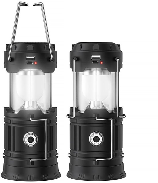 Oplaadbare LED lantaarn set van 2 met powerbank