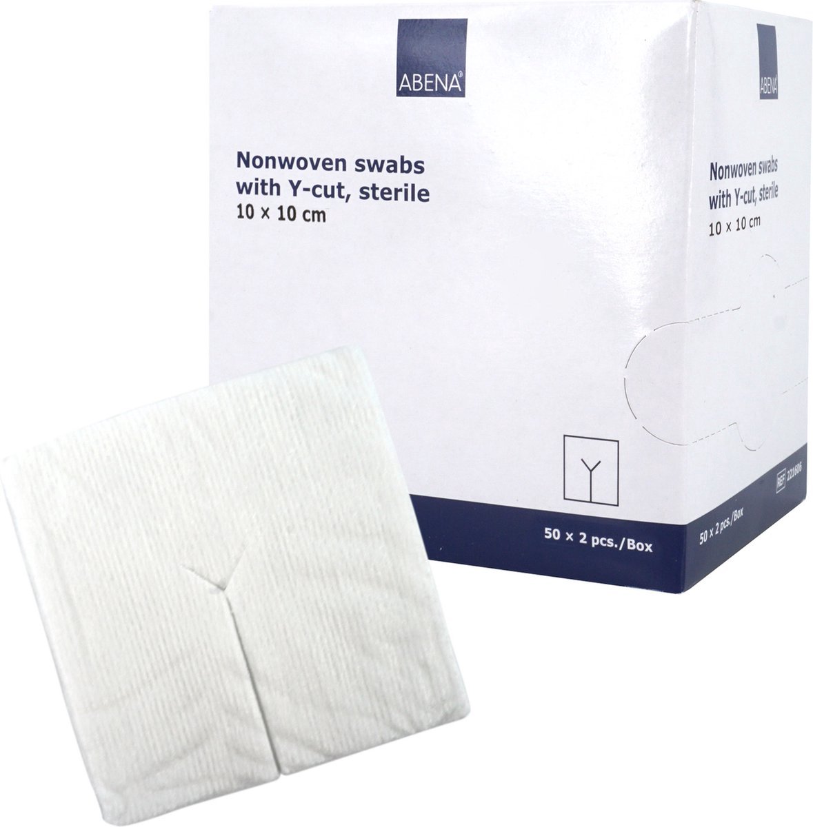 Abena Splitkompressen - 100 Stuks - Absorberend Verband - 4 Laags Kompressen - Katheter en Drain Kompressen - 10 cm x 10 cm - Per 2 stuks Verpakt