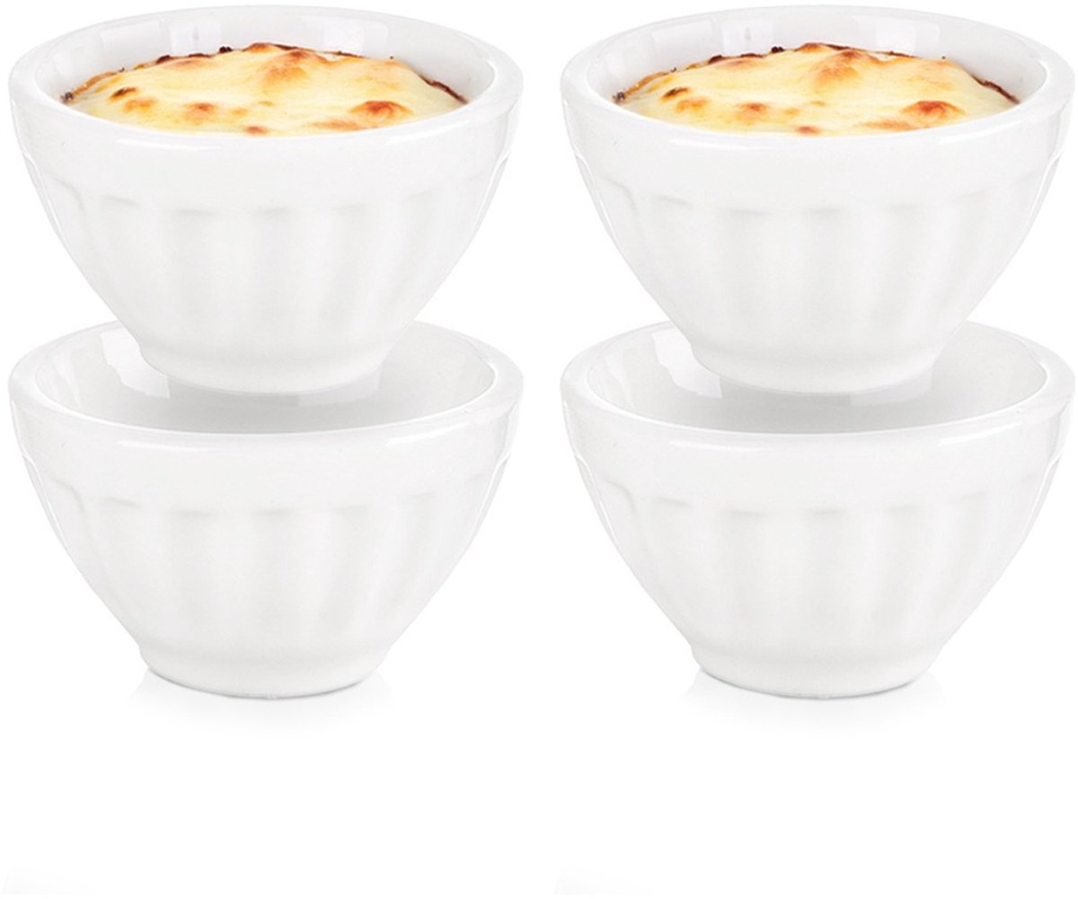 Snackkommen Keramiek 6 cm, 40 ml 4 stuks - Snackkom - Dipschalen - Set - Kleine Komen voor Dipsauzen en Snacks