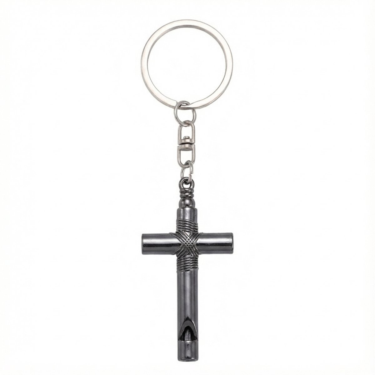 Kruis Fluit Sleutelhanger Metaal