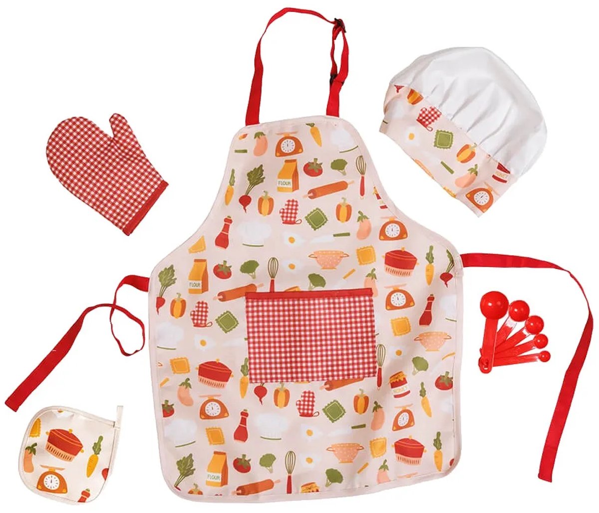 Eurekakids Kokerskostuum Met Keukenaccessoires Voor Kinderen Veelkleurig