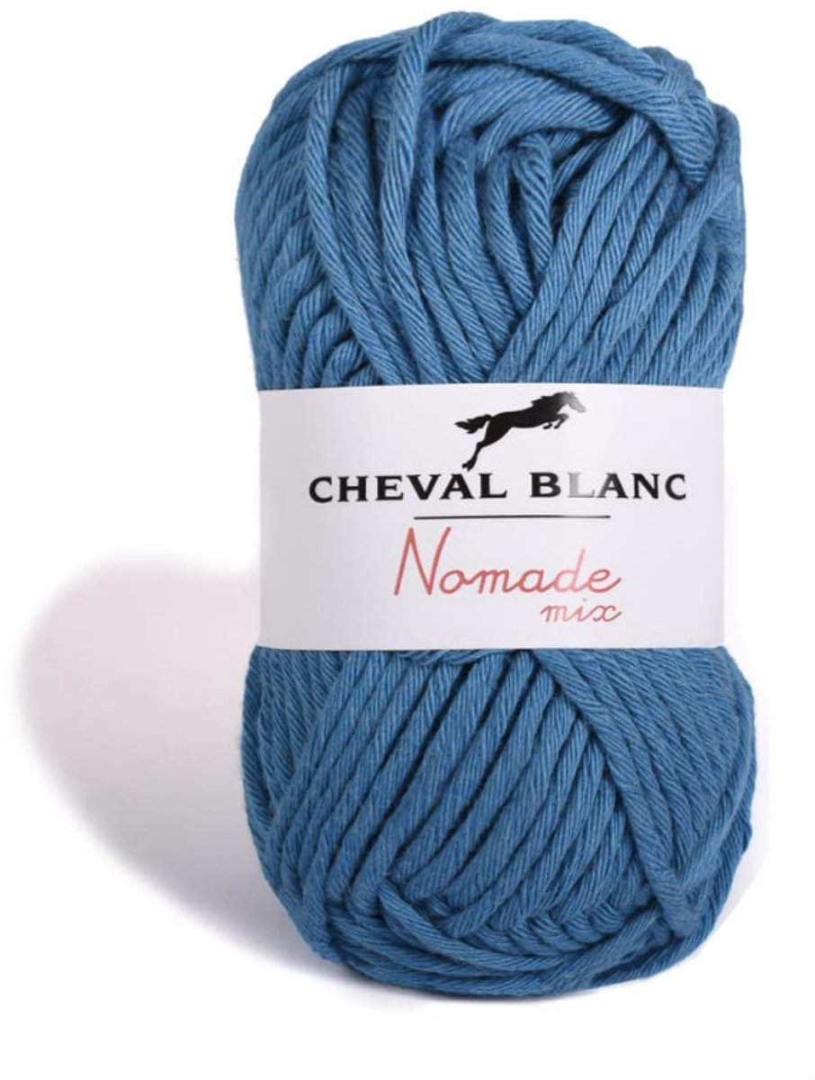 3 bollen Nomade turquoise blauw (299) - dikker mix katoen en acrylgaren - pendikte 5 a 5,5 - breigaren - haakgaren