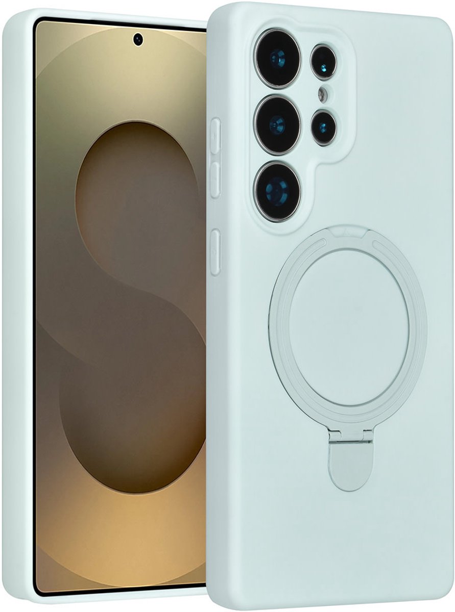TUNIQ telefoonhoesje voor Samsung Galaxy S25 Ultra - MagSafe met ringstand en koord - Mintgroen