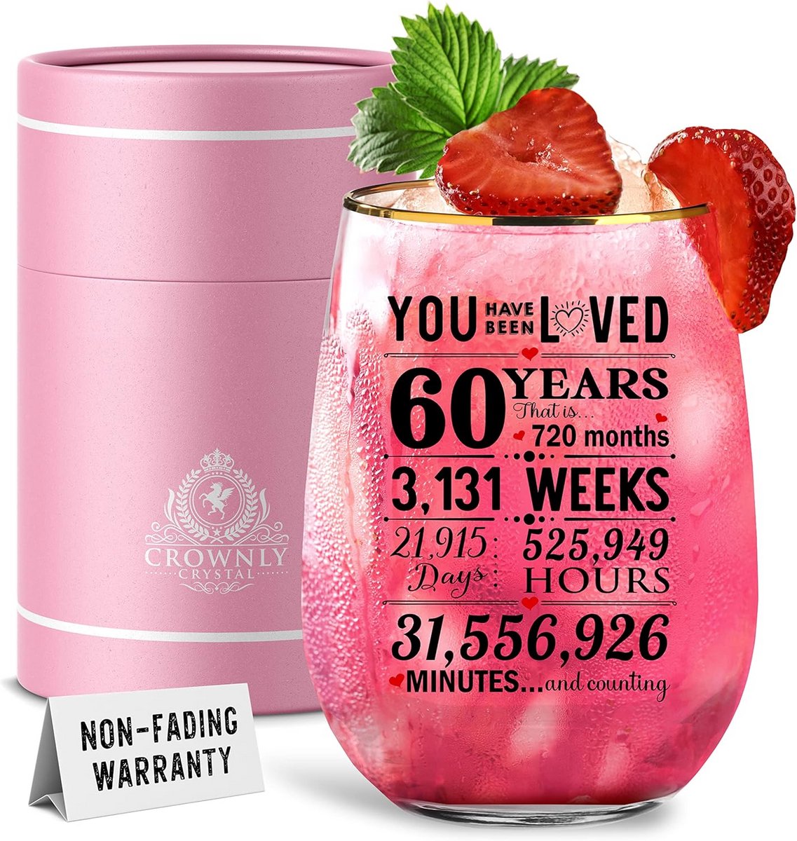 Gepersonaliseerd Glas Cadeau voor 60e Verjaardag van Vrouwen