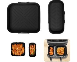 2 stuks Bakplaat - siliconen airfryer-inzetstukken - geschikt voor Philips 3000 series NA350/00 Airfryer - BPA-vrije airfryer-accessoires - vaatwasmachinebestendige inzetstukken - zwart