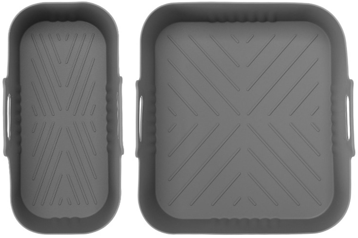 2 stuks Bakplaat - siliconen airfryer-inzetstukken - geschikt voor Philips 3000 series NA350/00 Airfryer - BPA-vrije airfryer-accessoires - vaatwasmachinebestendige inzetstukken - grijs