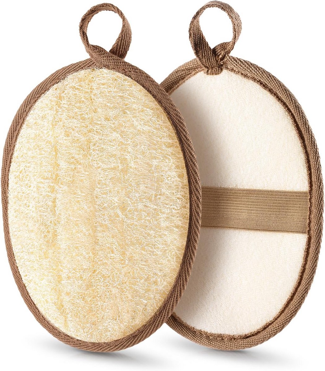 2 Stuks Exfoliërende Loofah Bodyscrubber voor Douche en Bad