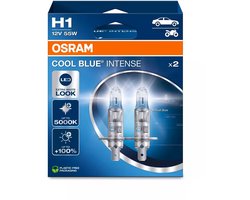 OSRAM Cool Blue Intense Next Gen H1 halogeen autolampen – witter licht en tot 100% meer zicht - Duitse kwaliteit - set met 2 lampen - 64150CBN-2HB