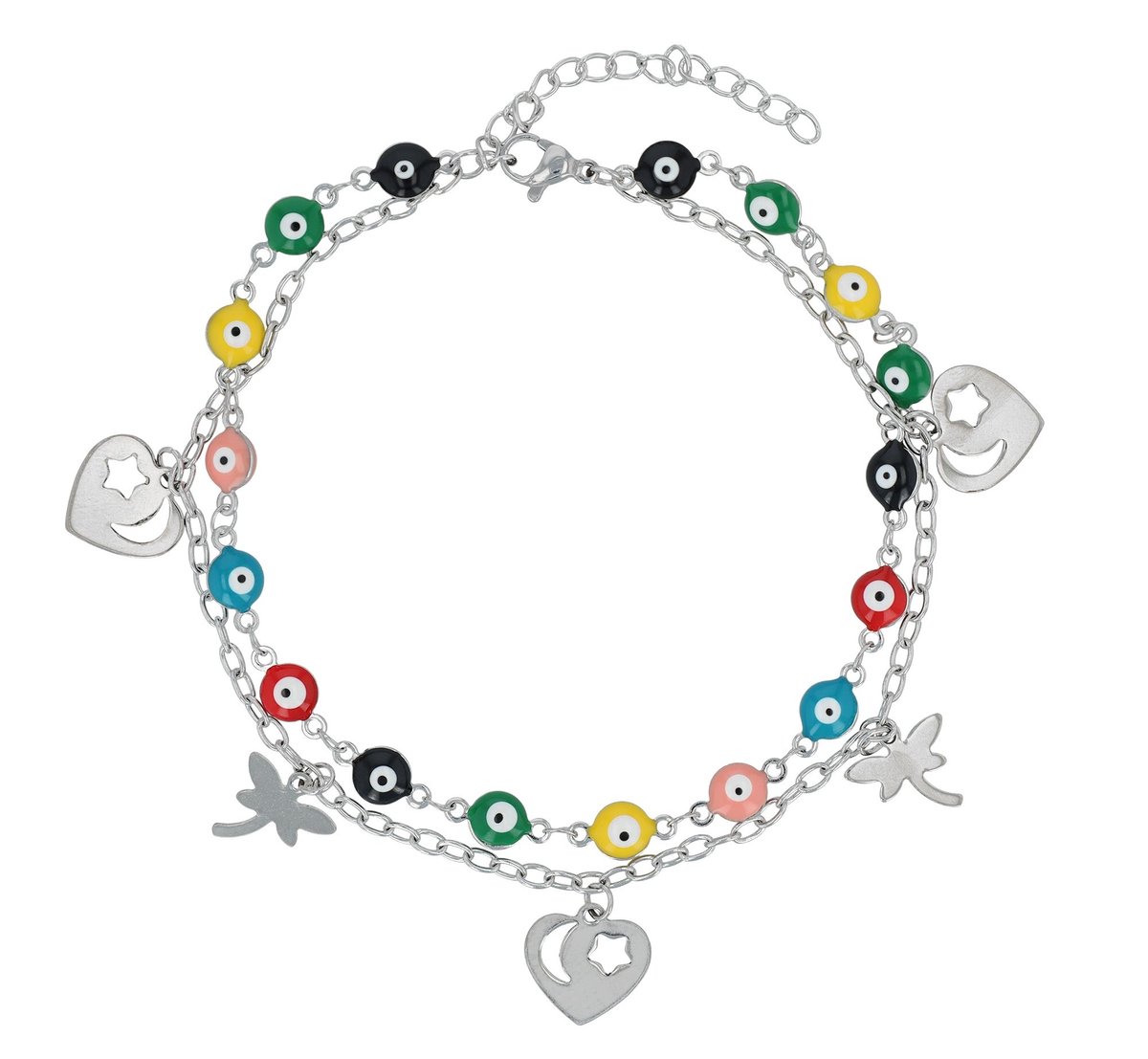 AKZENT Akzent dames voetsieraden Prisara accent enkelbandje "Prisara", roestvrij staal, twee rijen,