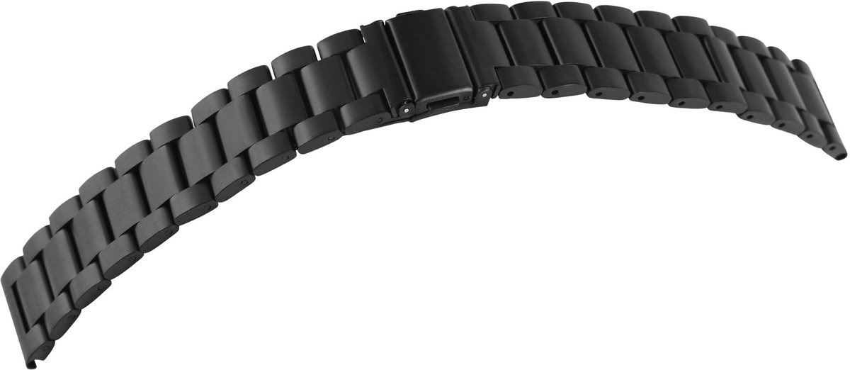 Engelhardt Engelhardt heren vervangende armband MB0089 roestvrijstalen horlogeband, zwart, 18 mm - 24 mm