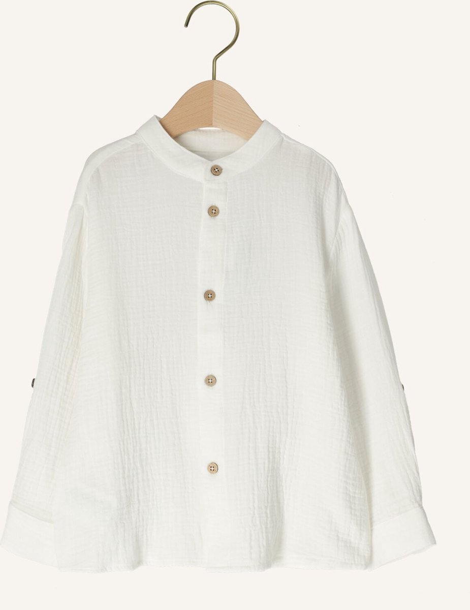 MAYORAL L/s Buttondown Shirt - met lange mouwen - Jongens Ecru - Maat 104