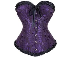 Burlesque Korset Top voor Dames - Stalen Baleinen - Grote Maat - Overbuste Bustiers - Donkerpaars